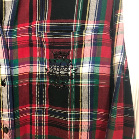 Ralph Lauren Plaid red/green. Crest Twill Shirt - Picture 5 of 6